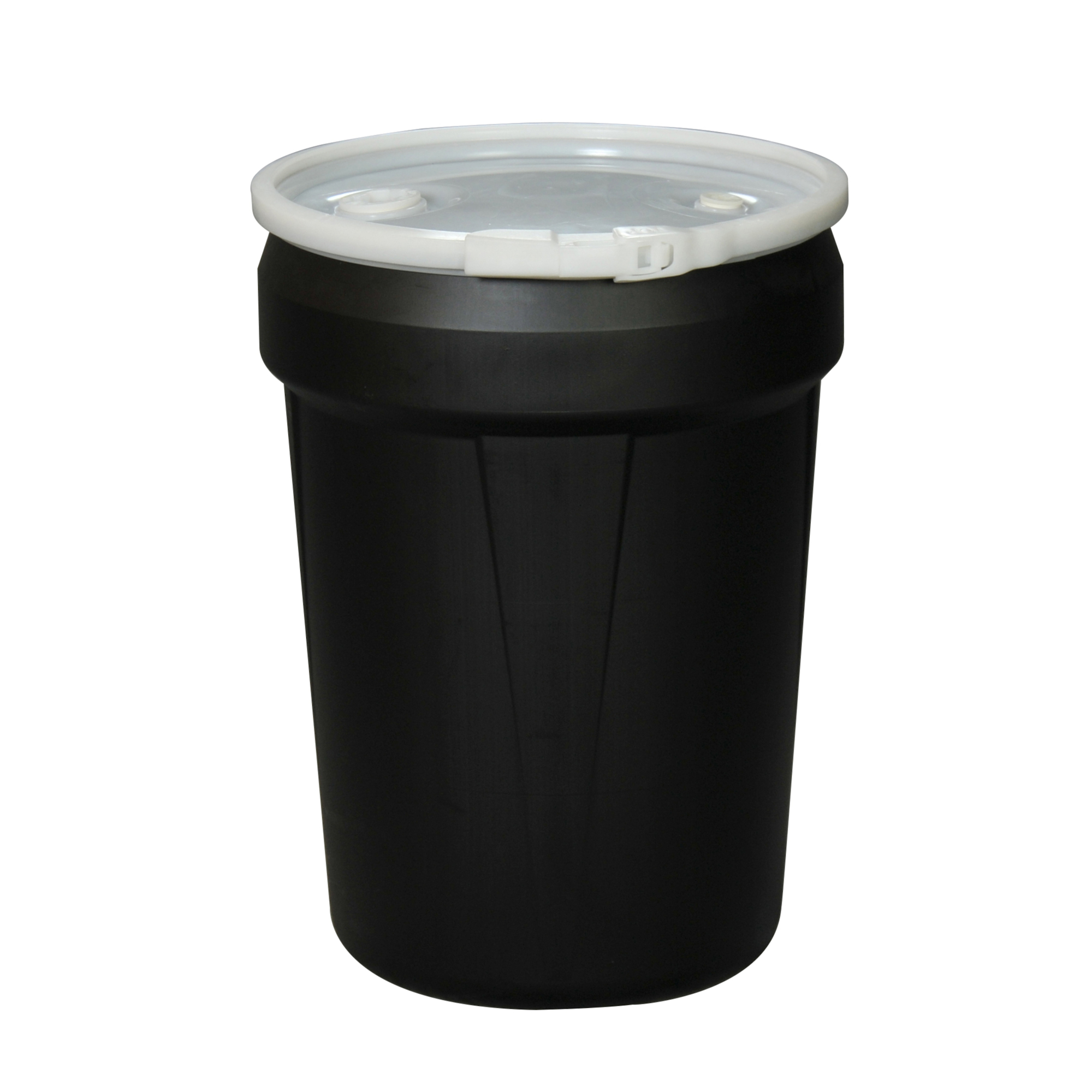 Eagle Open Head Plastic Drum — 30 Gallon, High-Density Polyethylene, Lever-Lock, Black, Model# 1601BLKBG